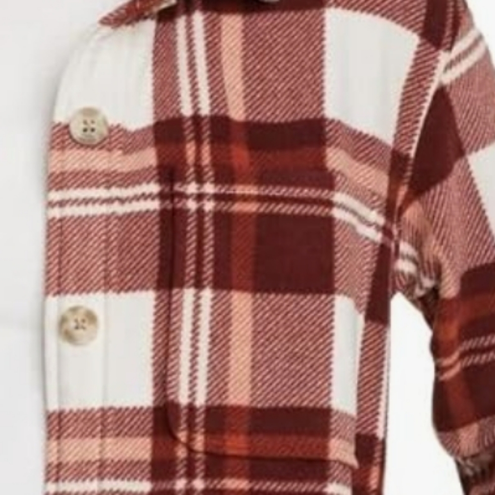 Eddie Bauer Ladies Soft Microfleece Plaid Button Down Shirt - Picture 5 of 7
